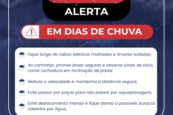 ALERTA PARA PERÍODOS DE CHUVA.