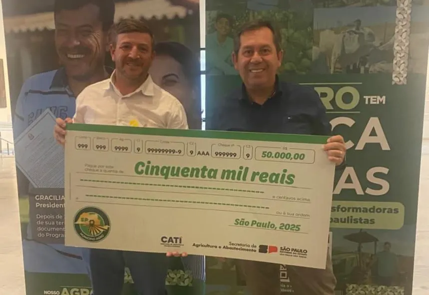 PEDRINHAS PAULISTA CONQUISTA 19ª COLOCAÇÃO NO RANKING PAULISTA MUNICIPIO AGRO E RECEBE 50 MIL PARA INVESTIMENTOS NA ÁREA