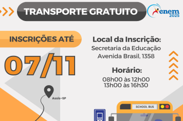 INSCRIÇÕES PARA O TRANSPORTE GRATUITO DO ENEM 2025.