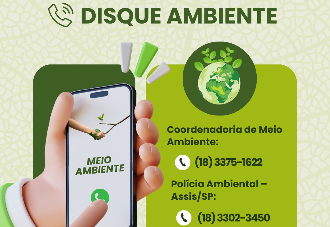 PREFEITURA DE PEDRINHAS PAULISTA DISPONIBILIZA CANAL DE ATENDIMENTO “DISQUE AMBIENTE”